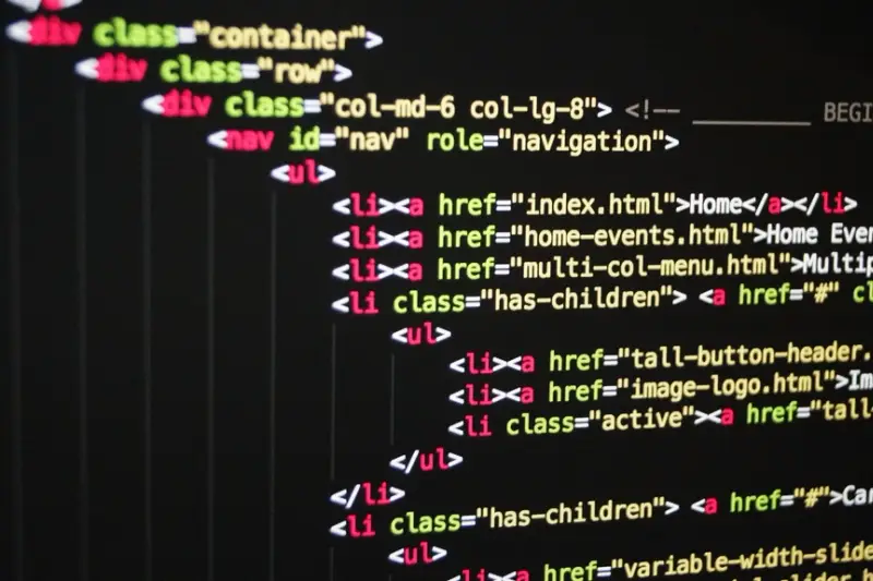 Código HTML en un editor